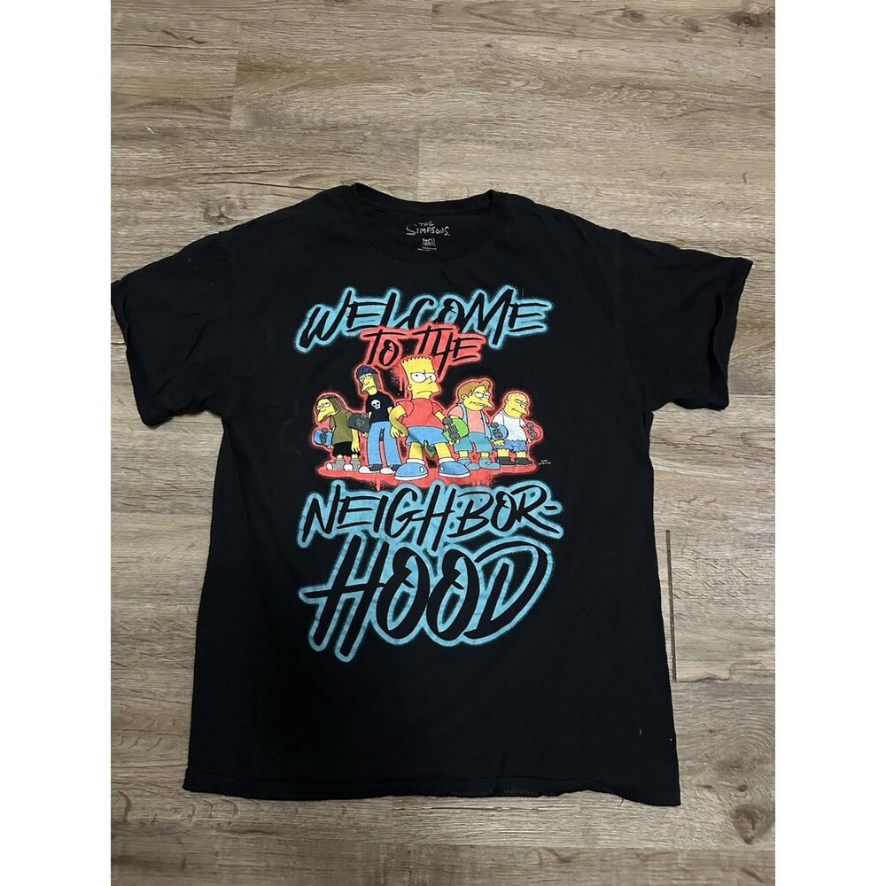 Men's‎ The Simpsons Welcome To The Neighborhood Size M Black Graphic T-Shirt